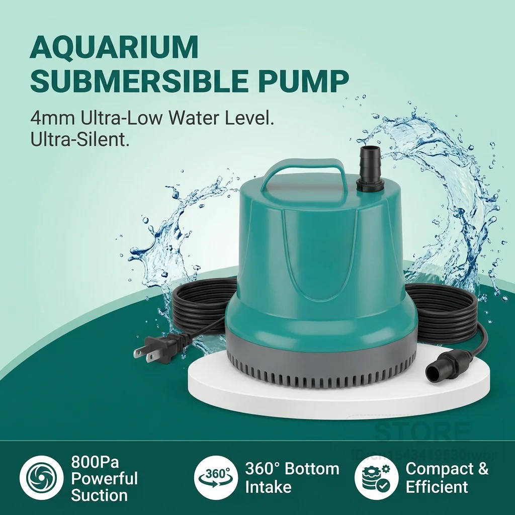 Marine Aquarium Equipment - Pompe d'aquarium submersible 800Pa de succion